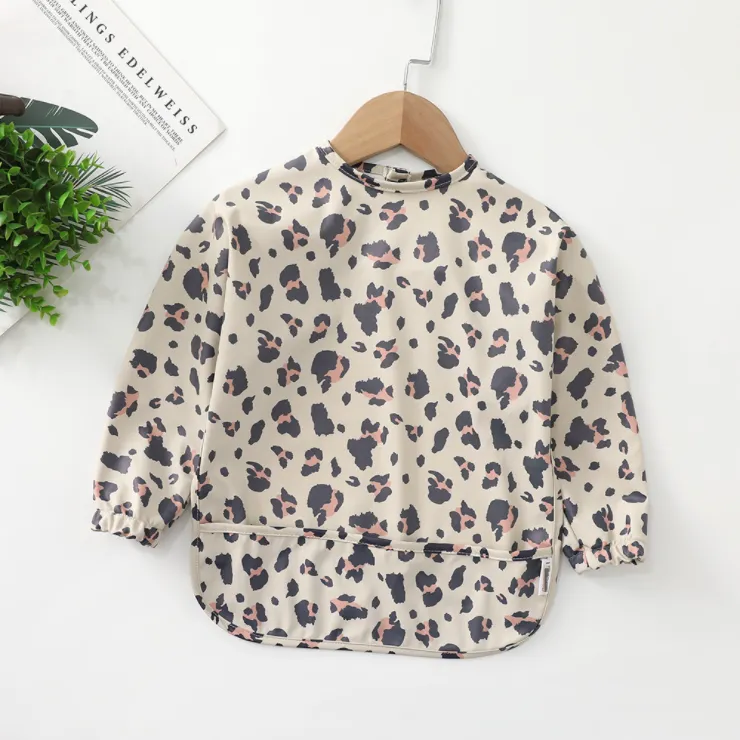 -Clearance- KUBY Baby Kids Waterproof sleeved bib Smock Feeding Bib（1~3years，80~100cm）