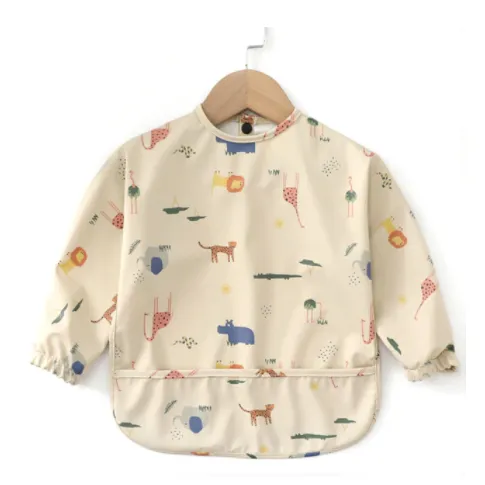 -Clearance- KUBY Baby Kids Waterproof sleeved bib Smock Feeding Bib（1~3years，80~100cm）