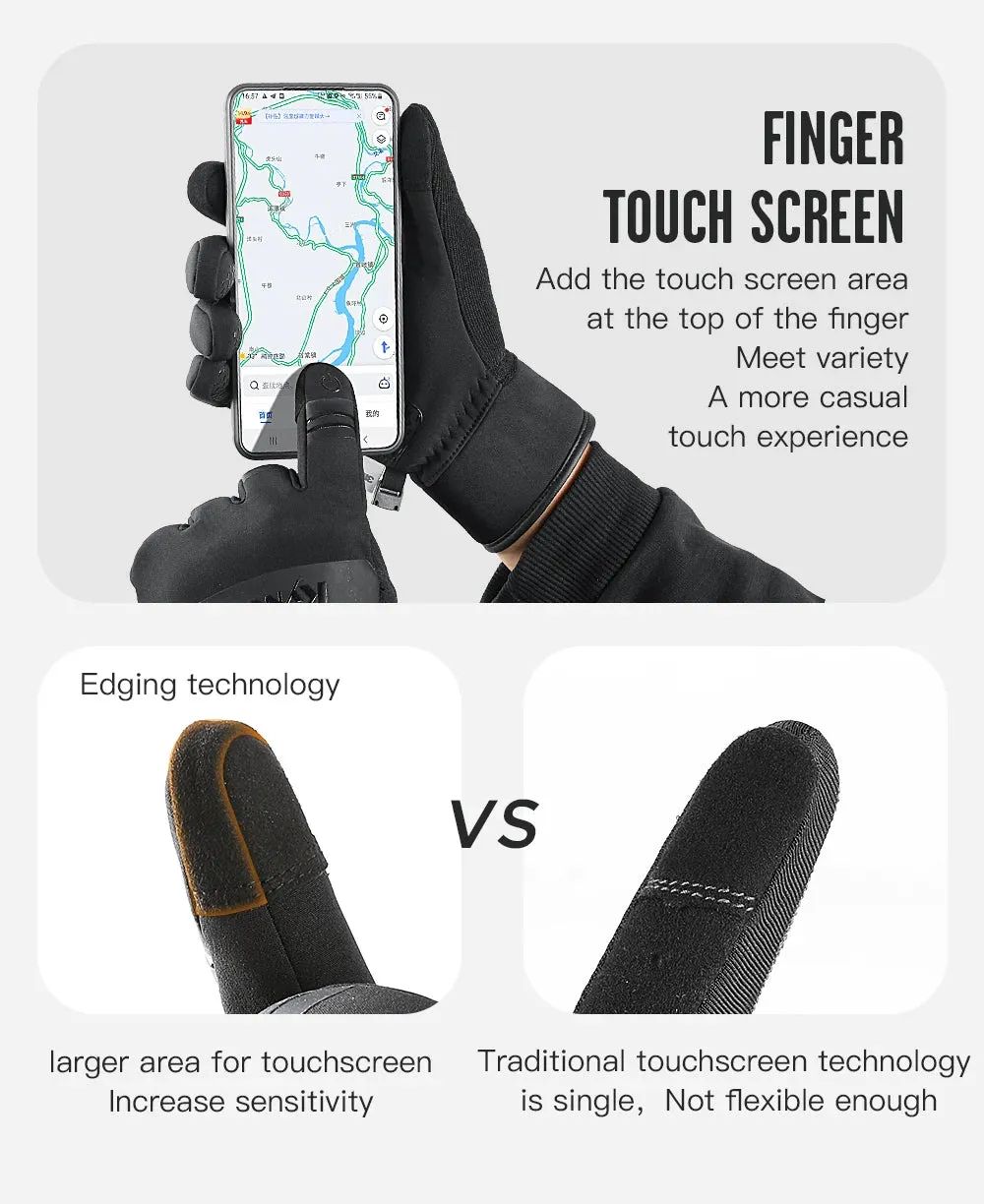 3M Black Waterproof Winter Gloves - Warm Cycling, Outdoor Sports