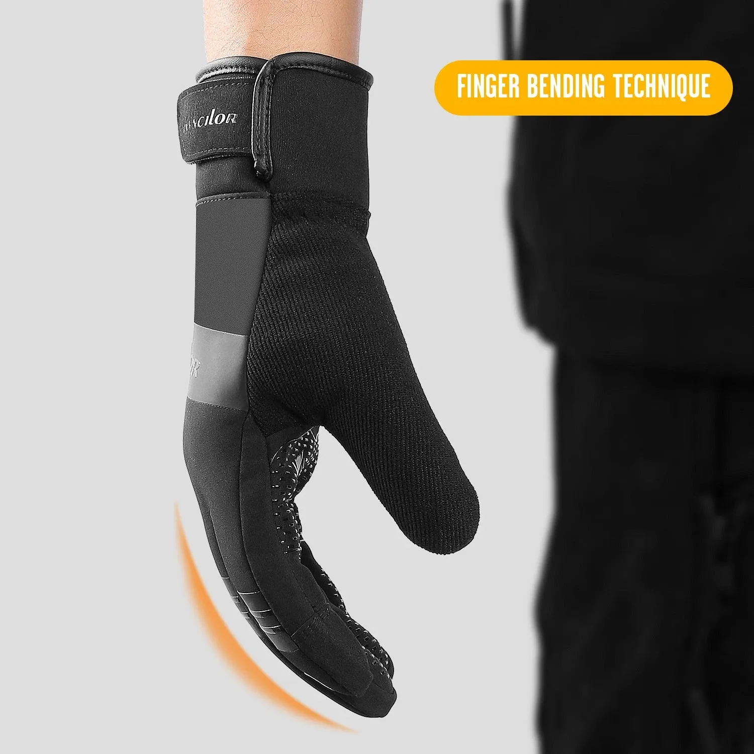 3M Black Waterproof Winter Gloves - Warm Cycling, Outdoor Sports
