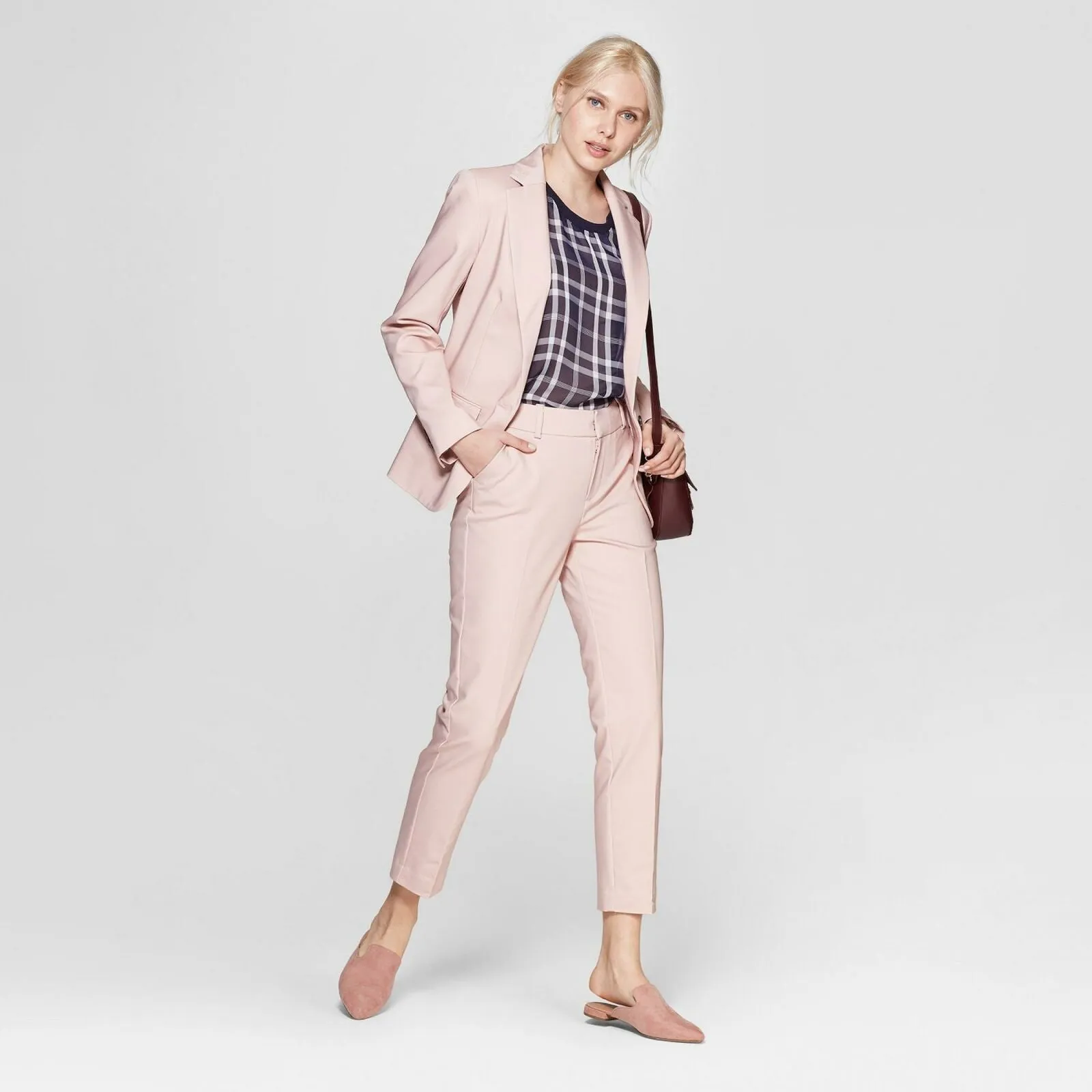 A New Day Women's Mid Rise Straight Leg Slim Ankle Pants