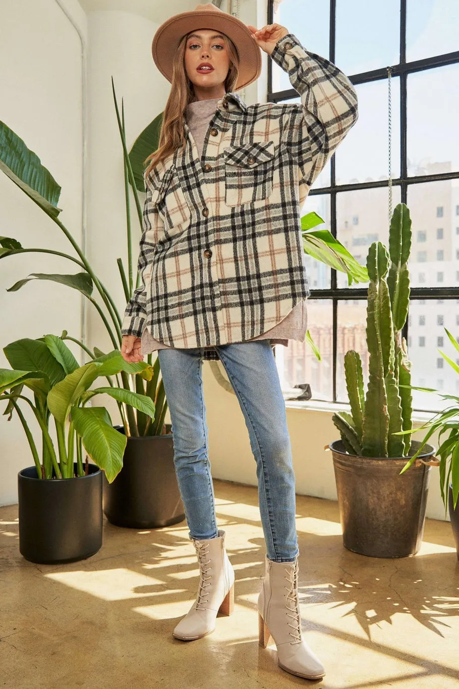 All the Neutrals Plaid Shacket