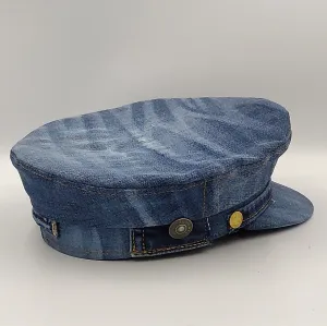American Eagle Distressed Blue Gray Hat - Size Large