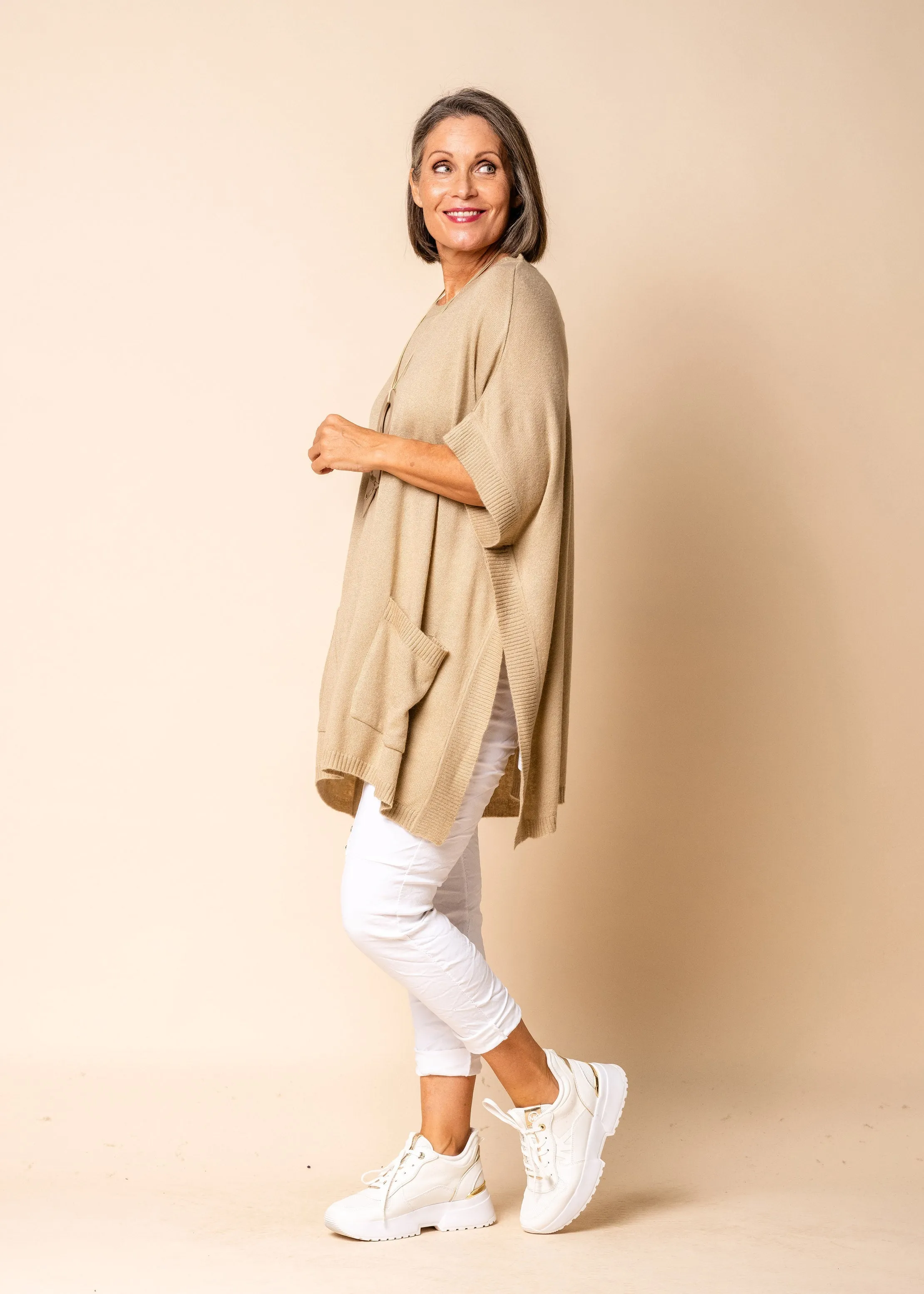 Amethyst Knit Top in Latte