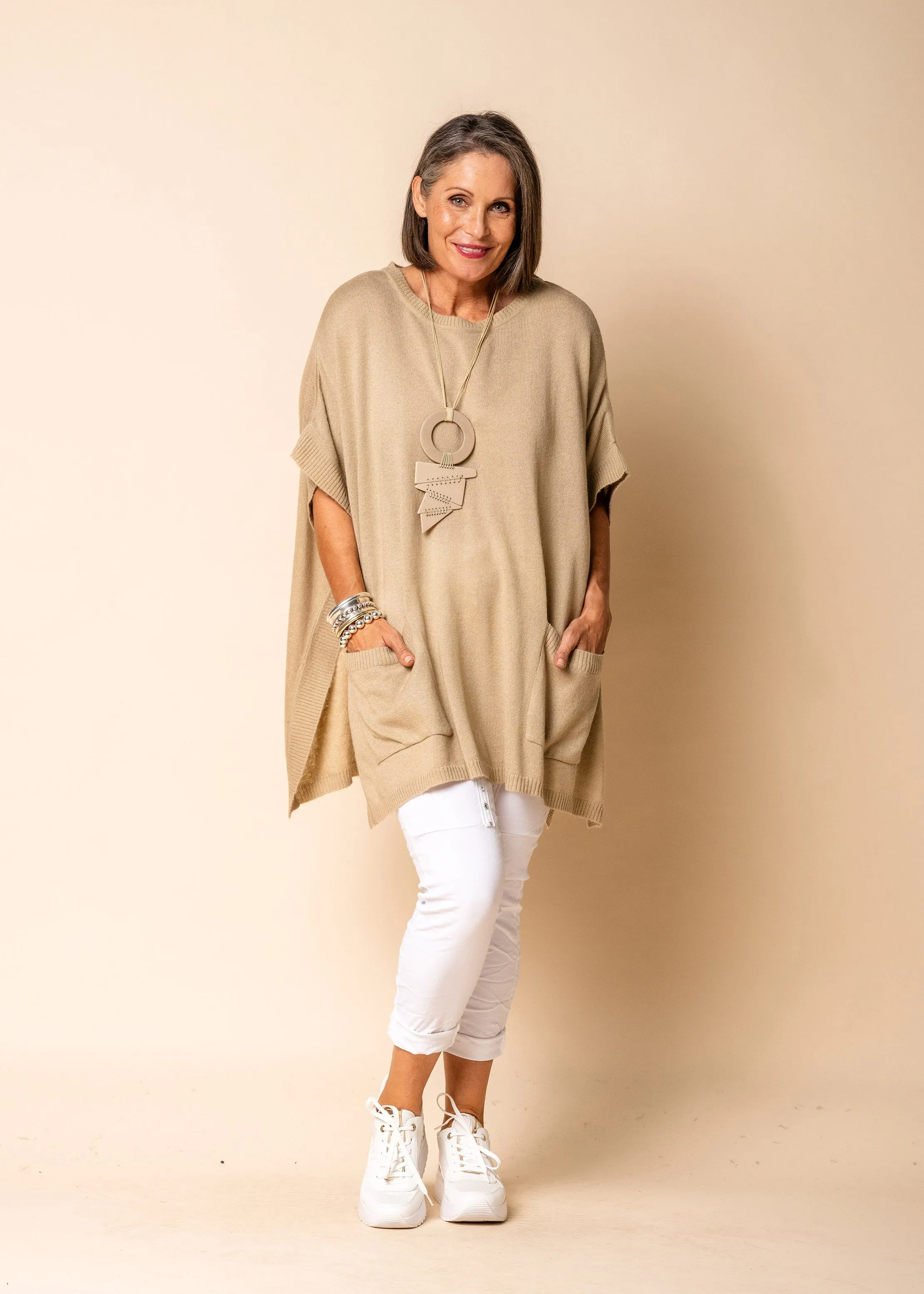 Amethyst Knit Top in Latte