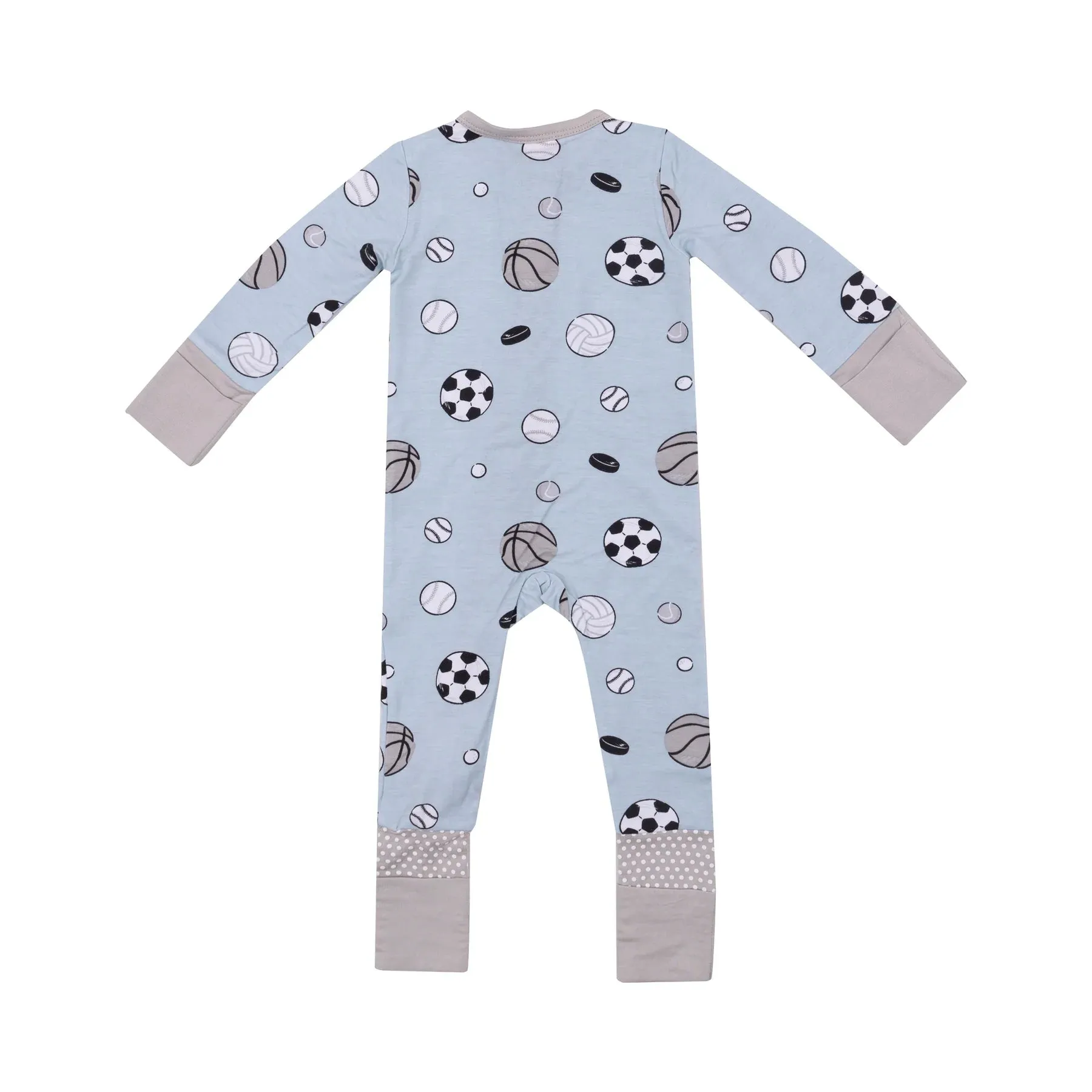 ANGEL DEAR- 2 WAY ZIPPER ROMPER - SPORTS BALL BLUE