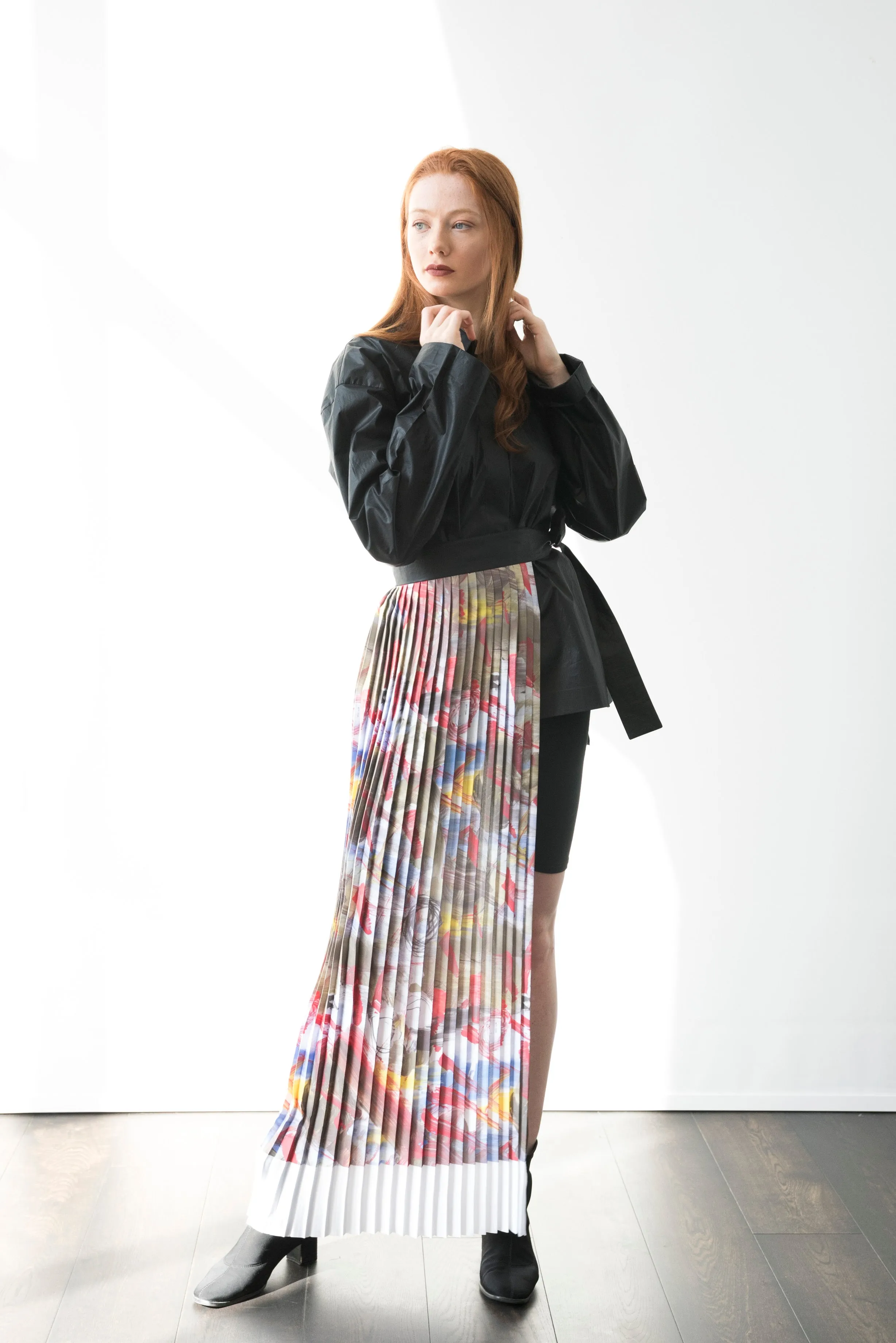 Arshys-Michelangelo pleated belt-skirt