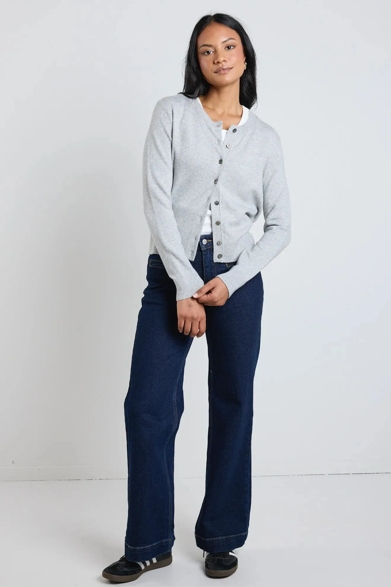Autograph Cashmere Blend Cardigan Grey/Marle
