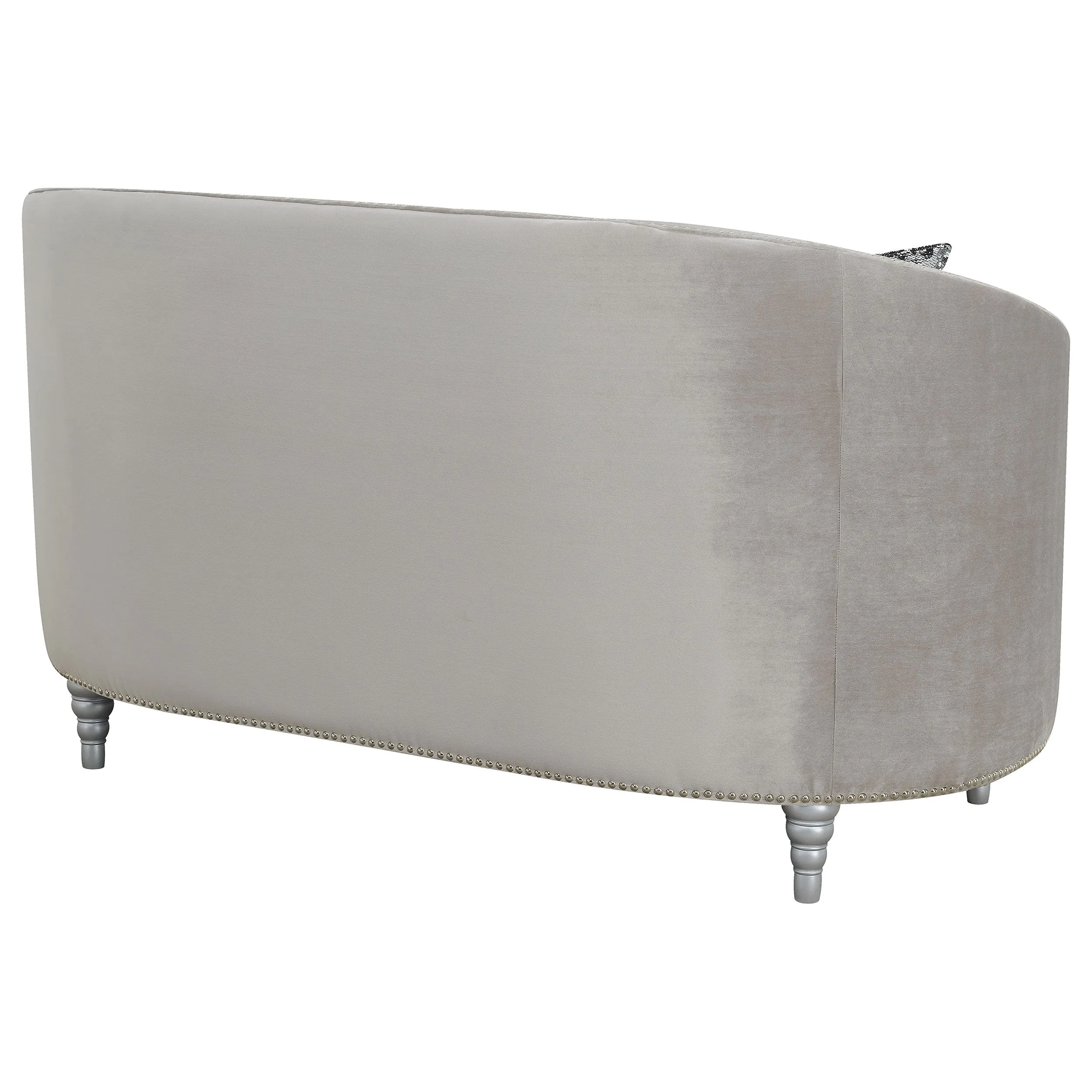Avonlea Upholstered Sloped Arm Sofa Grey Velvet