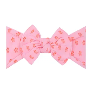 Baby Bling Pink / Neon Coral Flower Patterned Knot Headband