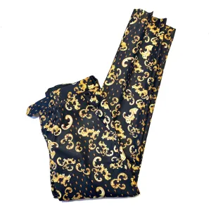 Barabas Black Gold Royal Print Dress Pants