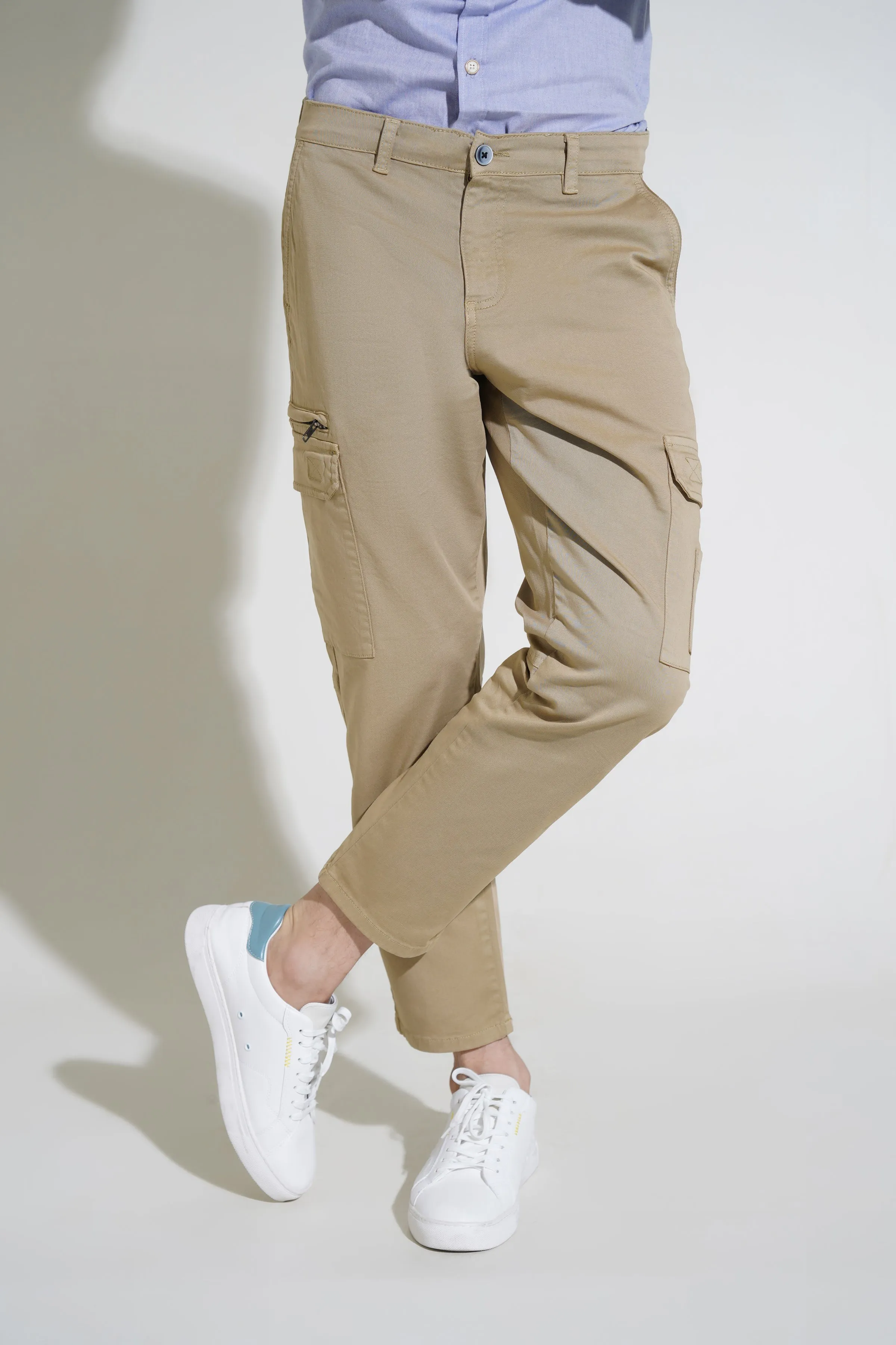 Beige Jogger Fit Men's Fashion Pant