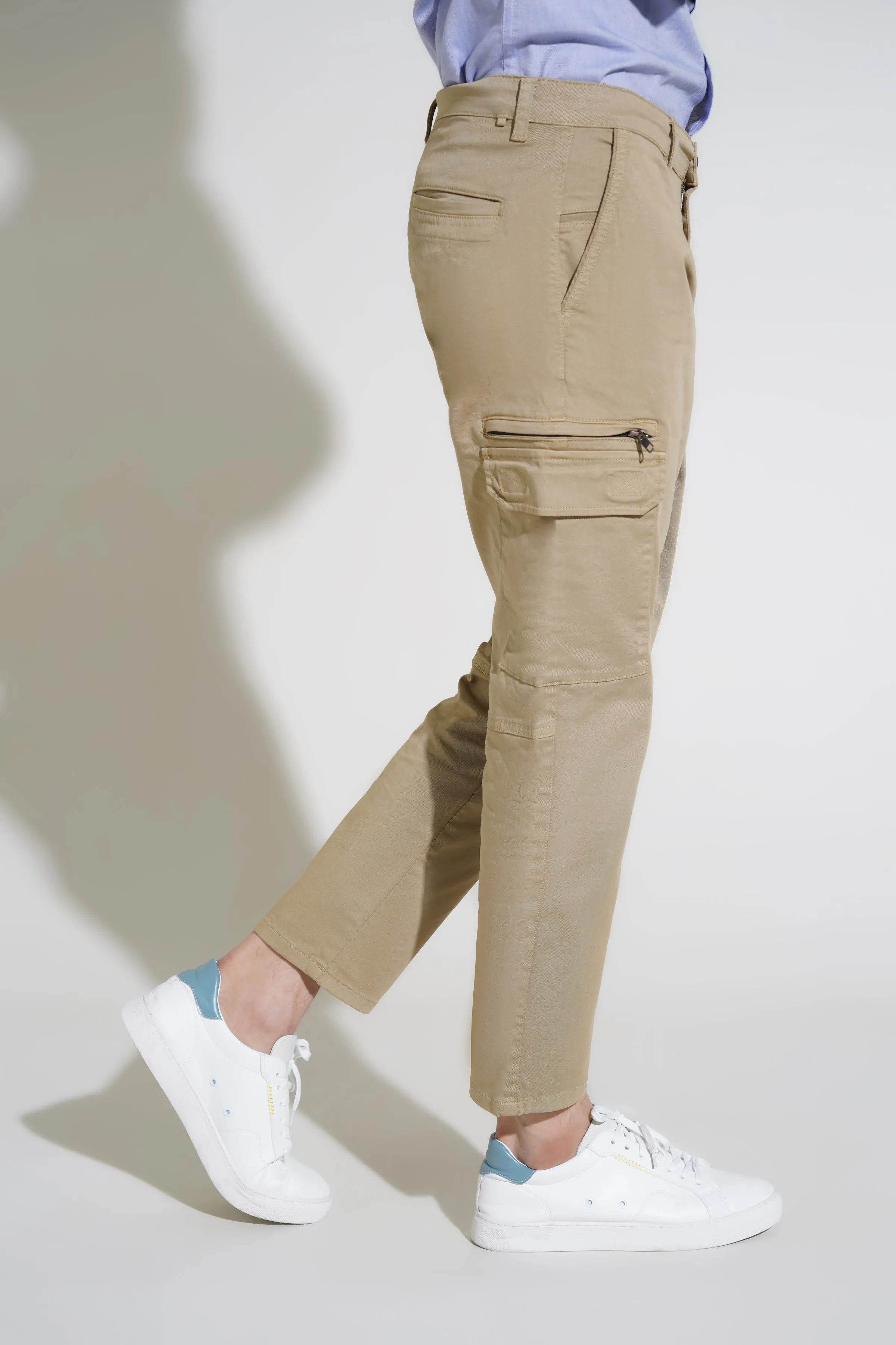 Beige Jogger Fit Men's Fashion Pant