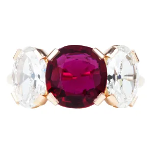 Bell & Bird Three Stone Ruby and Diamond Ring