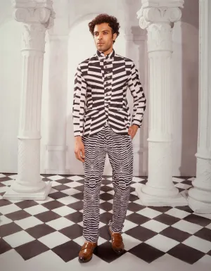 Black & white byzantine print trousers