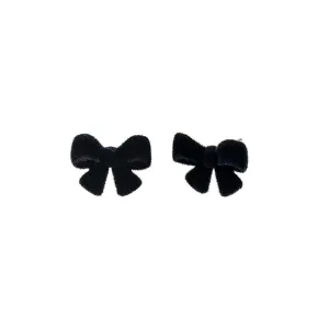 Black Velvet Bow Tie Stud Earring