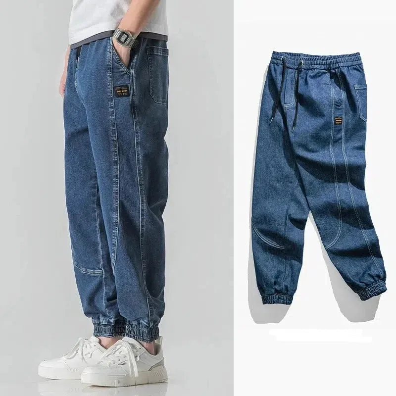 Blue Drawstring Sports Jeans