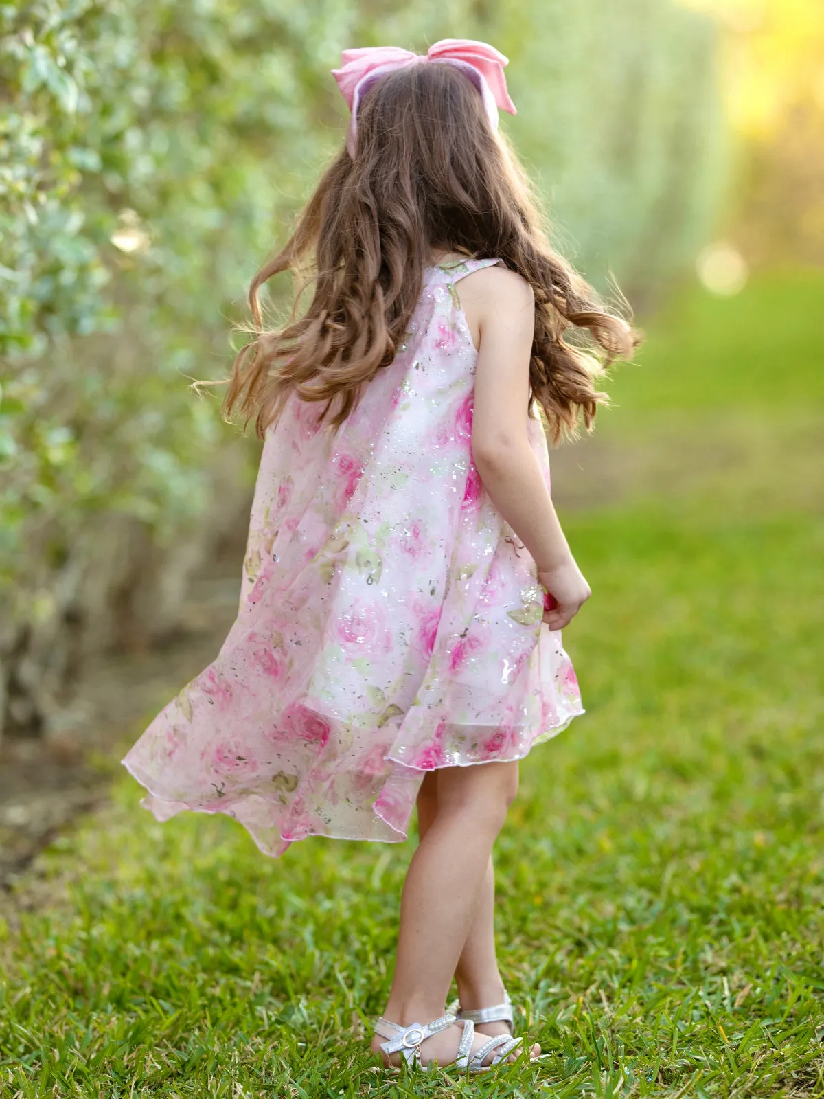 Blush Bloom Floral Chiffon Hi-Lo Dress