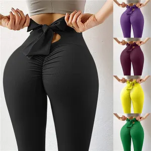 Bow 3 Pack Women's Gradient Butterfly High-Waist Butt-Lifting Leggings | Seamless Yoga Pants | Scrunch Elastic Tights