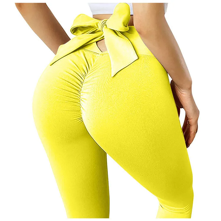 Bow 3 Pack Women's Gradient Butterfly High-Waist Butt-Lifting Leggings | Seamless Yoga Pants | Scrunch Elastic Tights