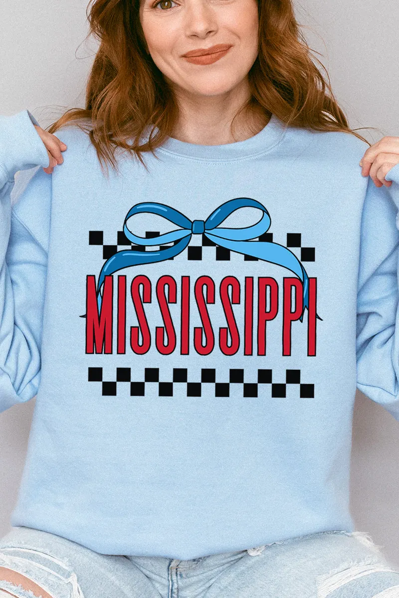 Bow Mississippi Check Heavy-weight Crew Sweatshirt