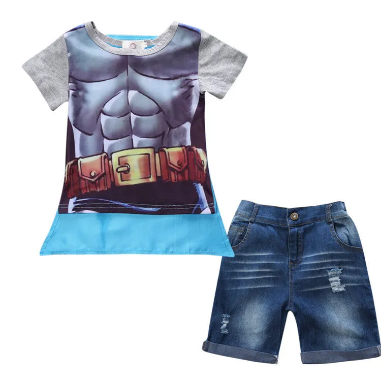 boys clothes set kids loose-fitting cotton plaid shirt  pants  belt 3 pcs minion kids clothing set