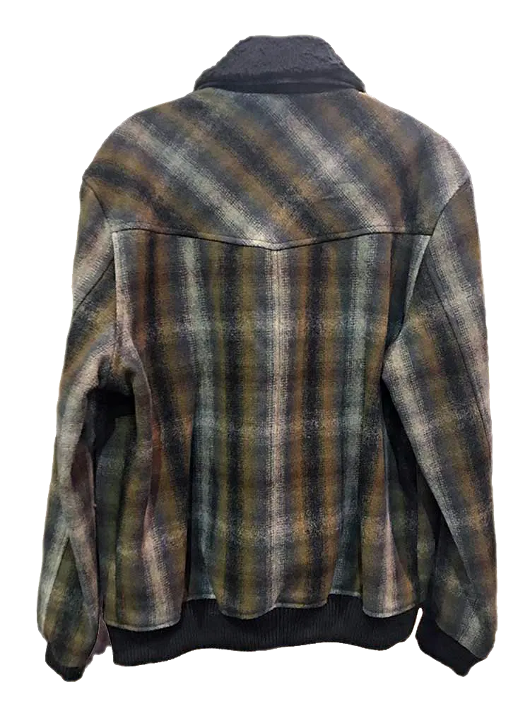 Brown   Olive Plaid Wool Coat by Pendleton