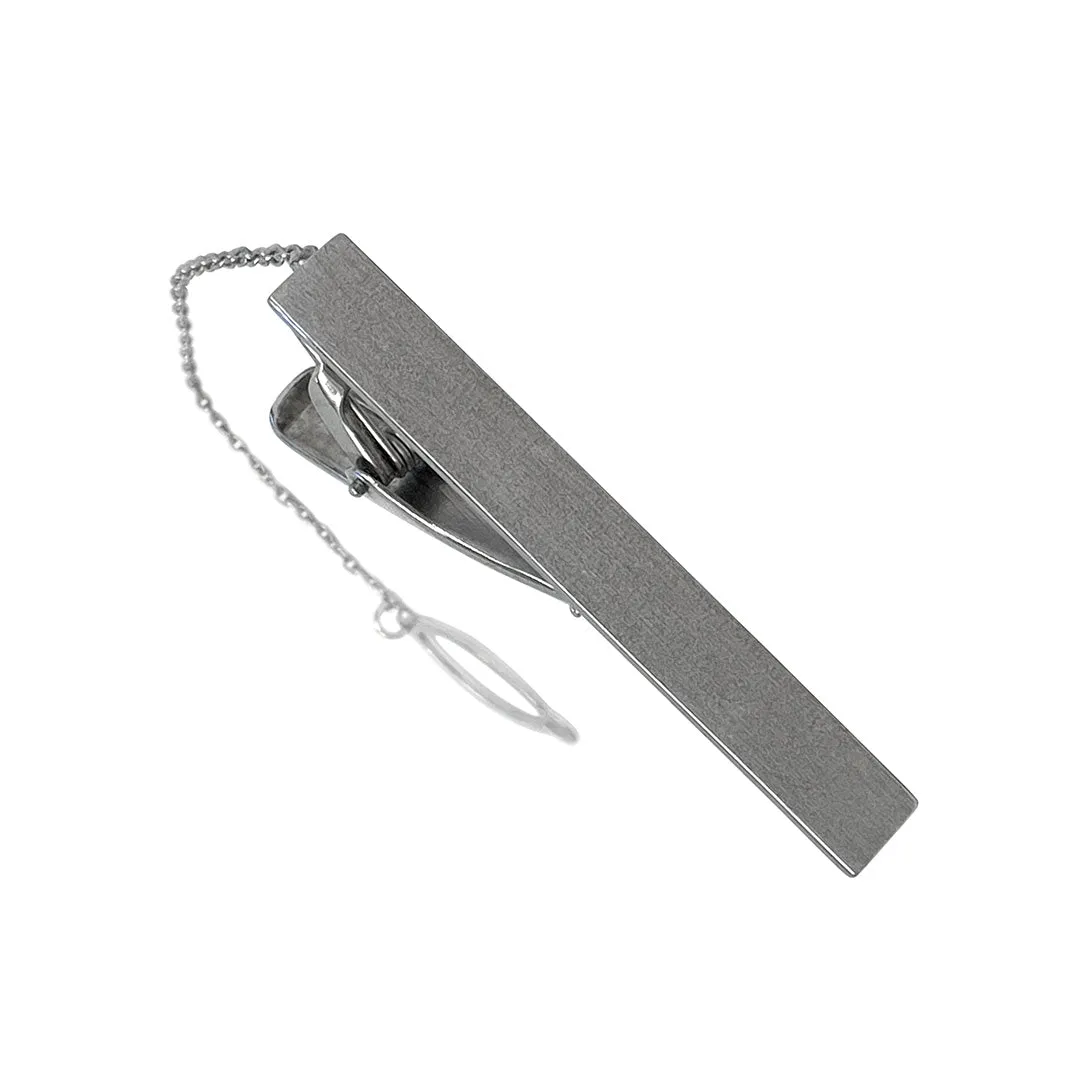 Brushed Texture Sterling Silver Tie Bar I Jan Leslie