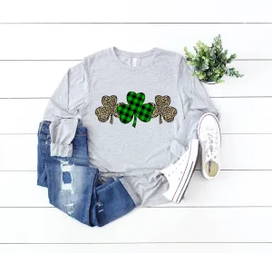 Buffalo Plaid Three Leaf Clover St.Patricks Day