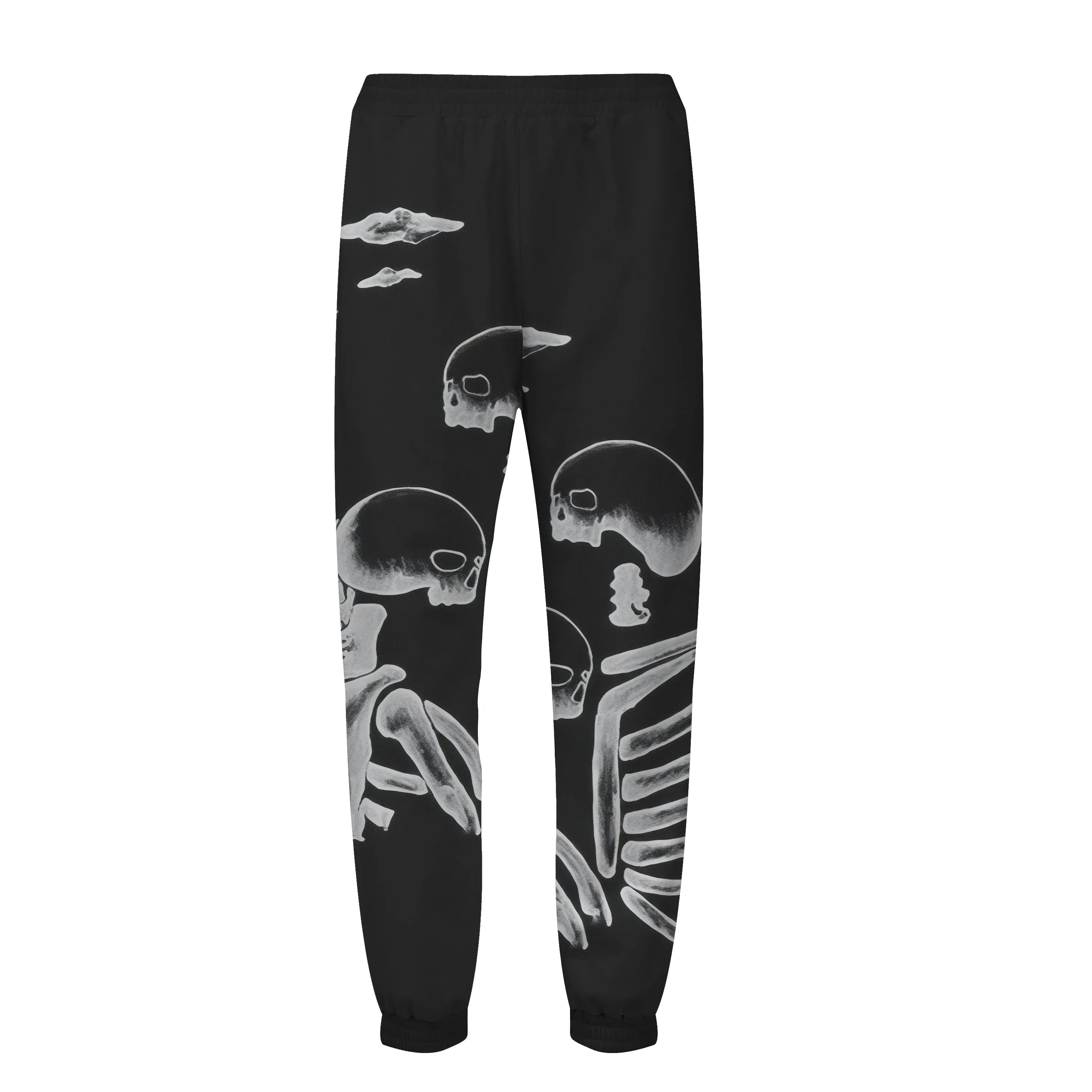 Centipede Skull Print Elastic Waist Sports Sweatshirt Pants