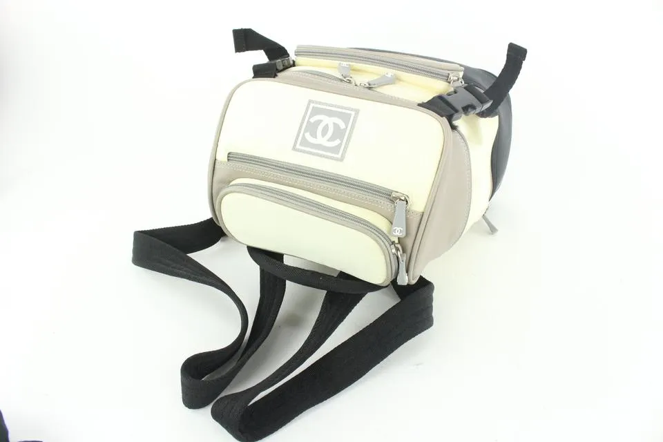 Chanel Grey Black CC Logo Sports Backpack 322cas517