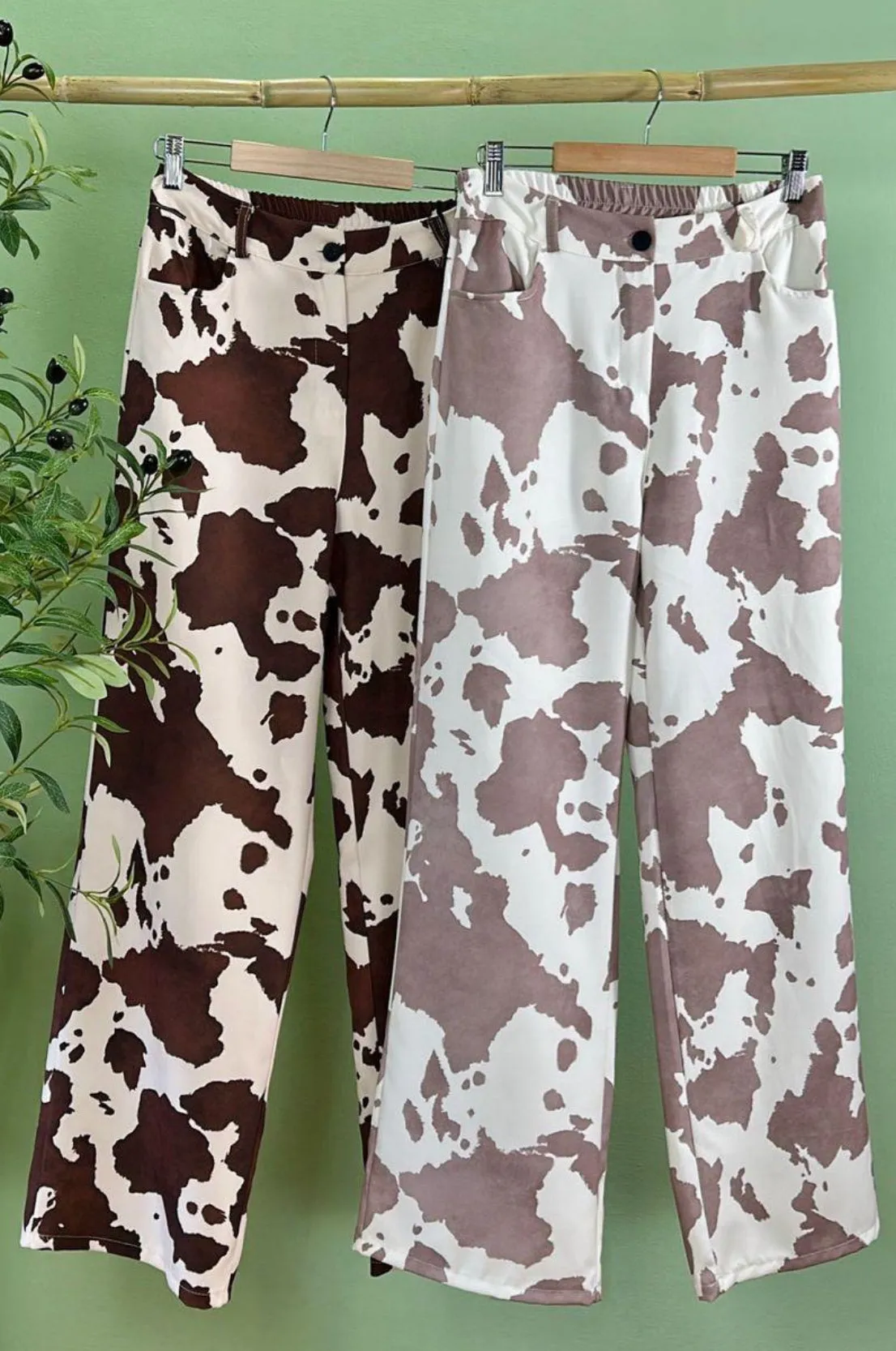 Charm of Cow Print Pants