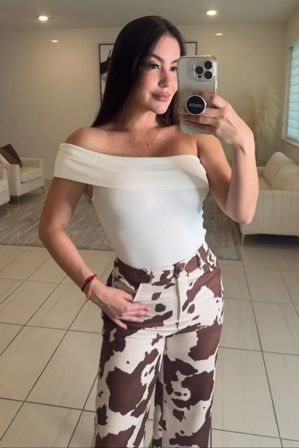 Charm of Cow Print Pants