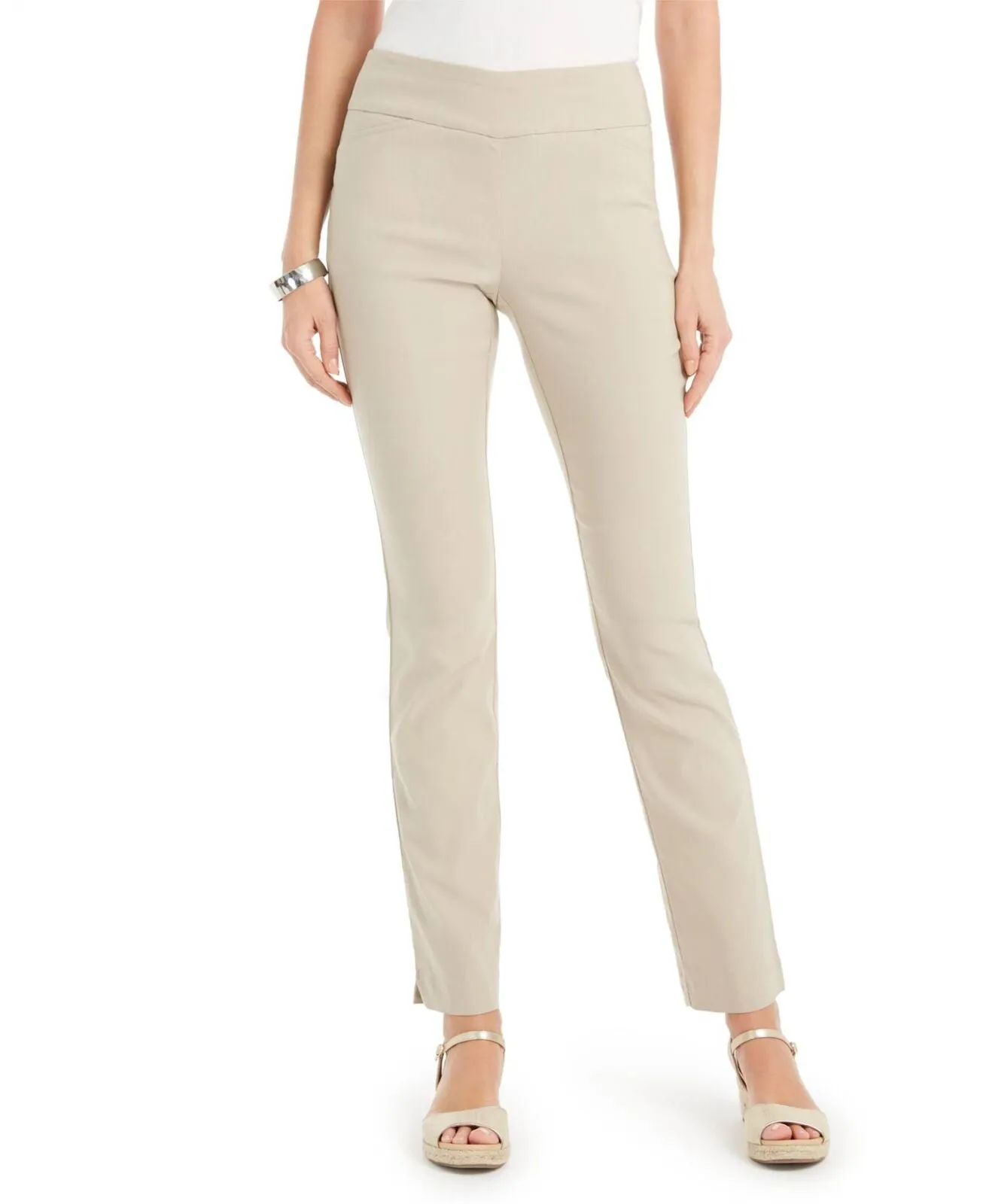 Charter Club Women's Cambridge Straight Leg Pants Sedona Dust Brown 12