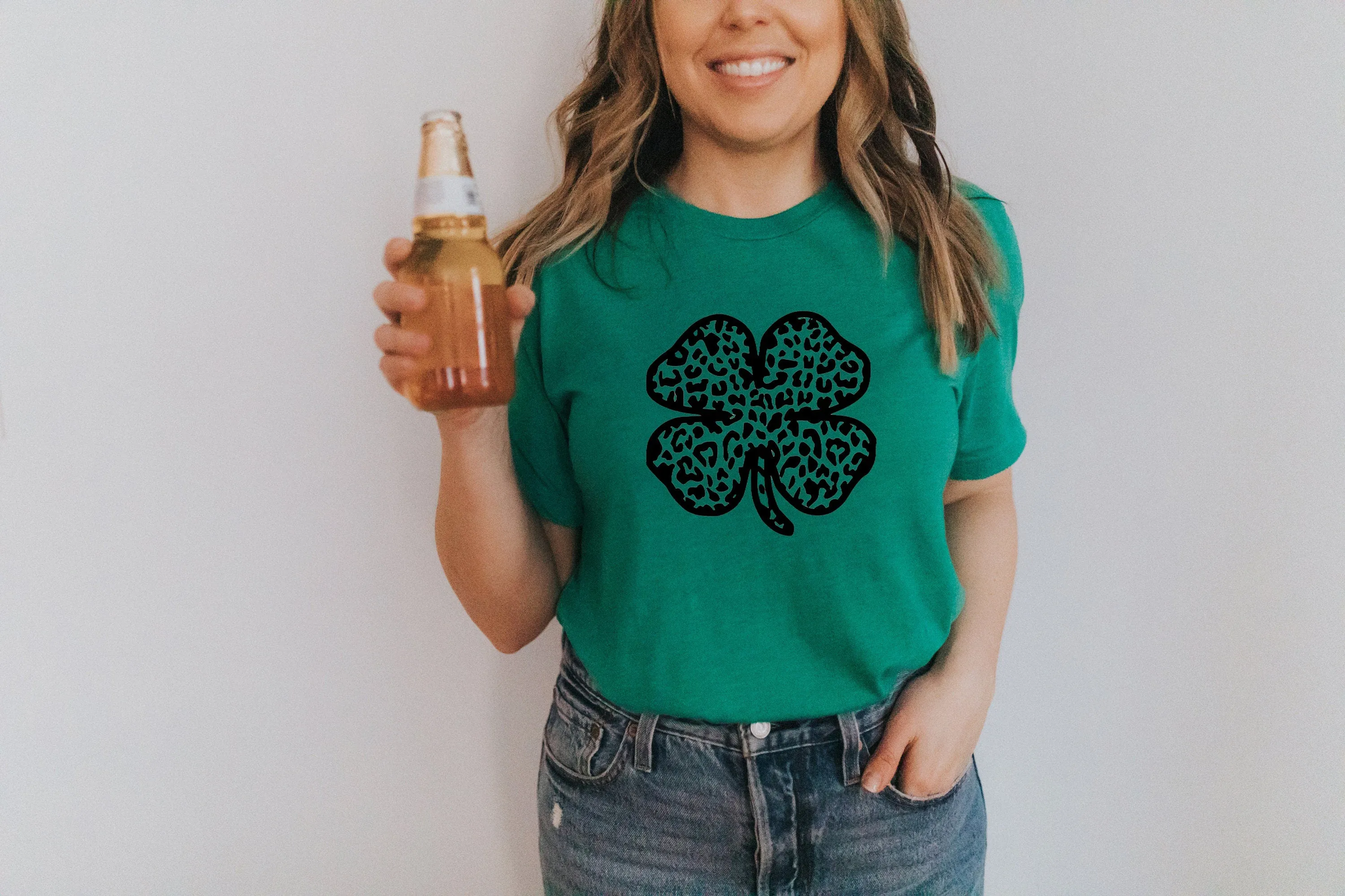Cheetah Buffalo Plaid Shamrock T-Shirt