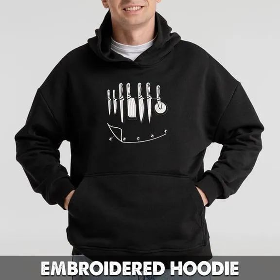 Chef Knives Design Embroidered Sweatshirt, Hoodie