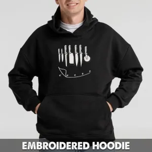Chef Knives Design Embroidered Sweatshirt, Hoodie