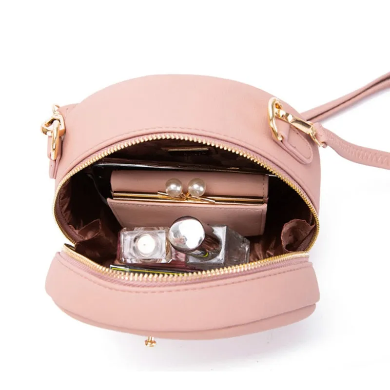 Circular Design Women  Leather Handbag