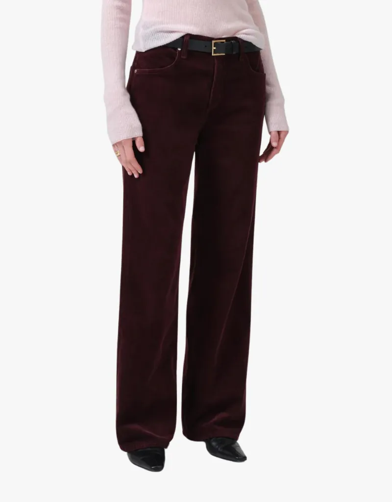 Citizens of Humanity Annina High Rise Wide Leg 30" Pants in Bordeaux
