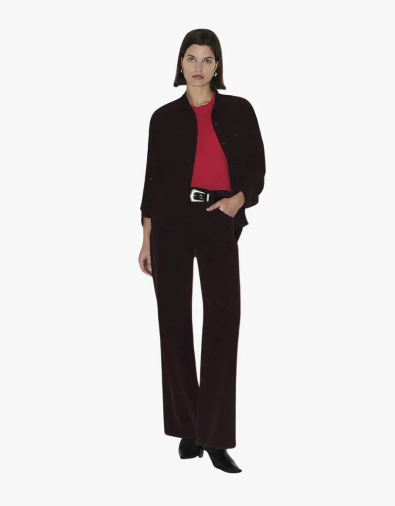 Citizens of Humanity Annina High Rise Wide Leg 30" Pants in Bordeaux