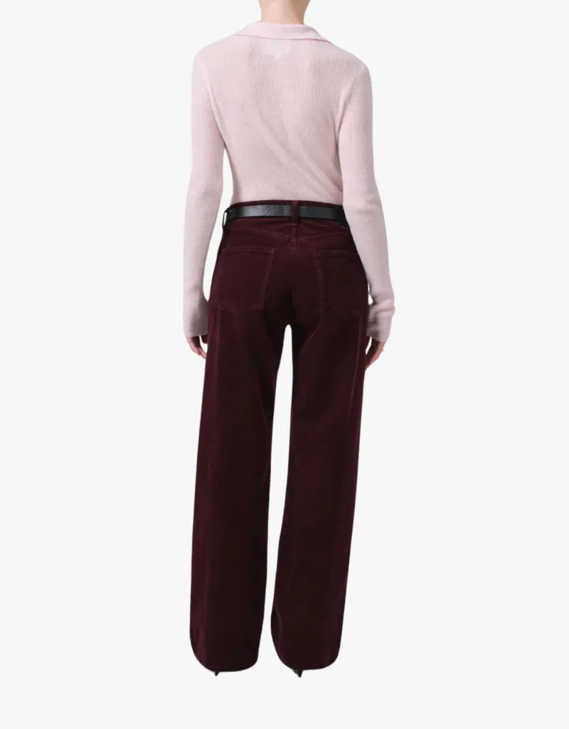 Citizens of Humanity Annina High Rise Wide Leg 30" Pants in Bordeaux
