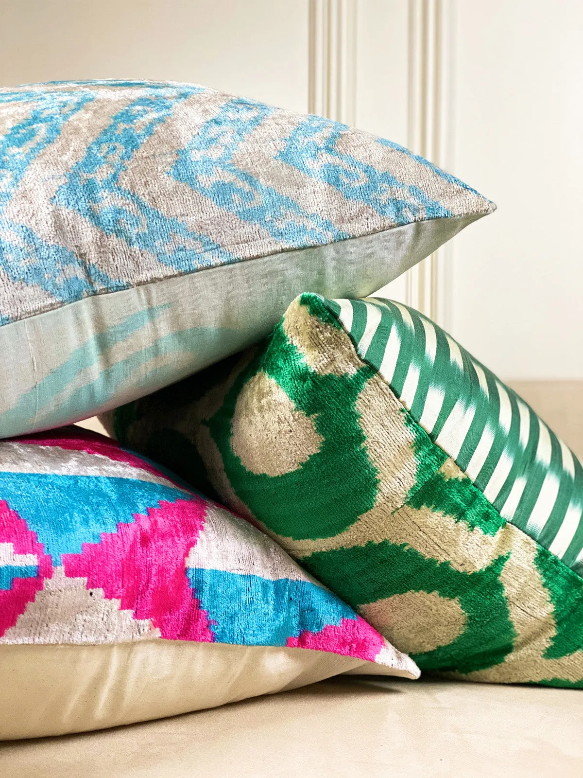 Classic Indigo Greek Key Square Pillow Cover