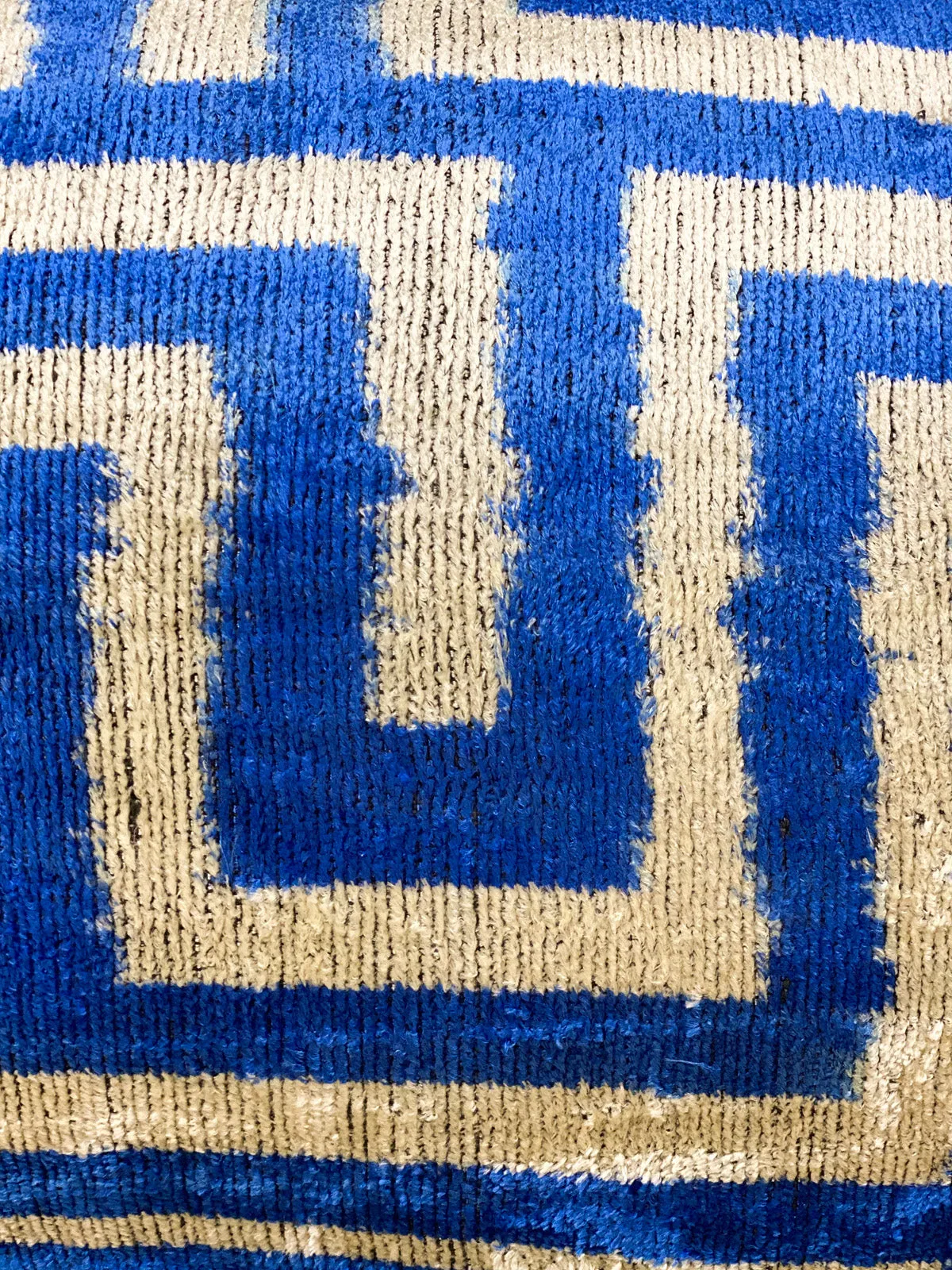 Classic Indigo Greek Key Square Pillow Cover