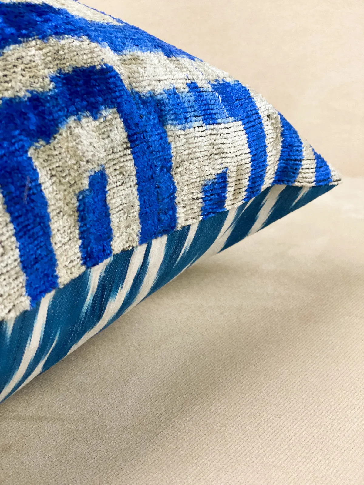Classic Indigo Greek Key Square Pillow Cover
