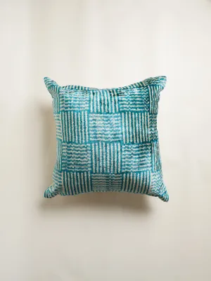 Classic Tranquil Teal Stripe Square Pillow Cover
