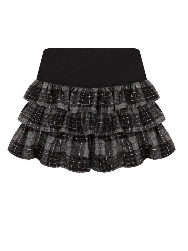 Clearance - black plaid scholarly skirt