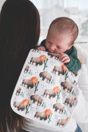 Copper Pearl Single Burp Cloth- Bison