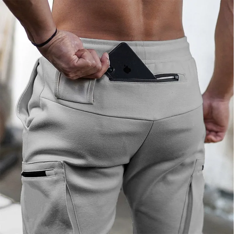 Cotton Multi Zipper Pockets Taper Pants