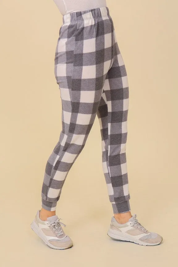 Cozy Plaid Print Jogger Pants* - Final Sale