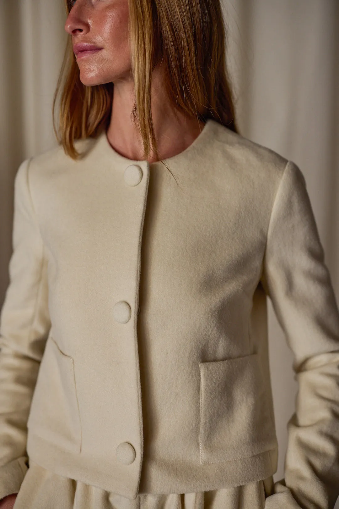Crop Cashmere Jacket | Undyed